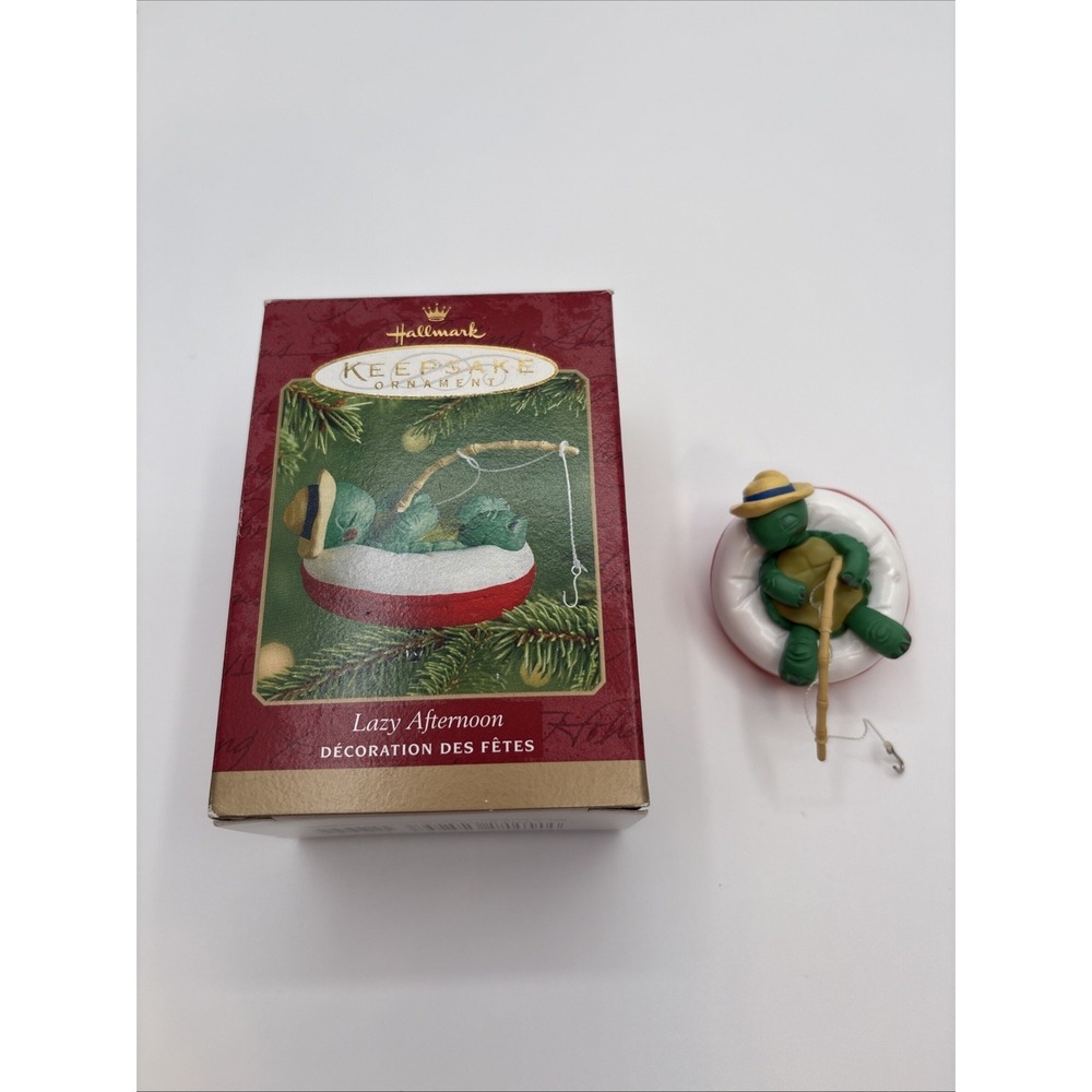 Lazy Afternoon Fishing Turtle - 2001 Hallmark‎ Keepsake Christmas Ornament